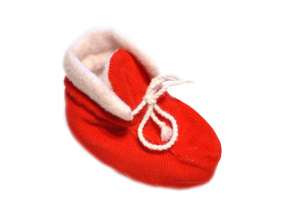 Červené baby papučky